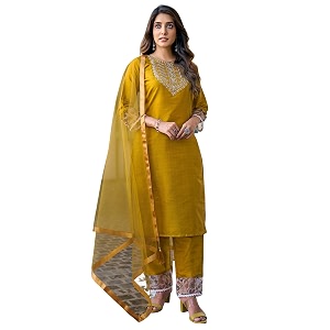 SIRIL Womens Rayon Viscose Sequence Embroidery Straight