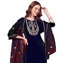 SIRIL Women39s Velvet Embroidery Straight Kurta Pant