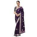 SIRIL Women39s Vichitra Silk Embroidery Stone Work