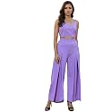SIRIL Women Crepe Solid|Stylish|2 Piece Maxi Co-Ord Set|Top And Pant Set