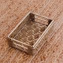 Sirohi Breakfast Jute Serving Tray | Bathroom Storage Basket | Brown and Gold | Dining Table Decorative Organizer Tray (12x8x3 inches)-Small