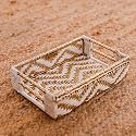 Sirohi Gold Handwoven Serving Tray – 12"x8"x3" | Decorative Organizer for Dining &amp; Luxury Bathroom Storage.