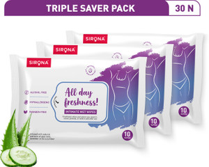 sirona intimate wet wipes 30 wipes - 3 pack intimate wipes