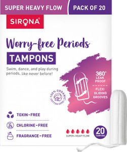 sirona periods made easy non applicator tampons for heavy flow tampons pack of 20