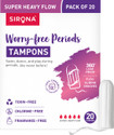 SIRONA Periods Made Easy Non Applicator Tampons for Heavy Flow Tampons (Pack of 20)