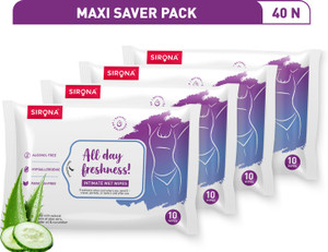 sirona ph balanced intimate wet wipes for men  women intimate wipes 40 sheets pack of 4