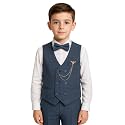SIRRI Boys Textured Double-Breasted Vest Suit 5 PC Pageboy Outfit Ages 2-13