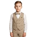 SIRRI Boys Textured Double-Breasted Vest Suit 5 PC Pageboy Outfit Ages 2-13