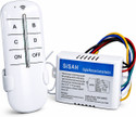 SiSAH 4 Way Wireless RF Remote Control Switch for Light & Fan | 220V | 20-25 M Range | 10 A Four Way Electrical Switch (Pack of 1 Number of Switches - 4)
