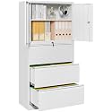 SISESOL 3 Drawer Lateral File Cabinet with Lock,White Filing Storage Cabinet with Doors and Shelves,Locking Metal Storage Cabinets with Drawers for Home,Office,Garage,School,Fit A4/Letter/Legal File