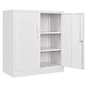 SISESOL 36 inch Storage Cabinet with Doors and Shelves,White Metal Storage Cabinet,Small Locking Metal Cabinets,Short Steel Counter Cabinets with Lock for Garage Home Office Pantry