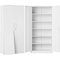 SISESOL Metal Storage Storage Cabinet with 5 Adjustable Shelves,White Metal Cabinet with Locking Doors,Steel Pantry Cabinet with Lock,71" Lockable Storage Cabinet for Home,Office,Garage,Kitchen,Shop