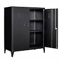 SISESOL Storage Cabinet with Doors and Shelves,40" Metal Storage Cabinet with Lock Door Adjustable Shelf,Office Storage Cabinets,Garage Tool Cabinets for Home,Office,School,Kitchen