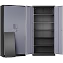 SISESOL Storage Cabinet with Doors and Shelves,71" Metal Storage Cabinet with Lock,5 Adjustable Shelf, Steel Lockers for Home Office,School,Shop,Garage Tool Utility Cabinets