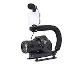 Video Tripod Set with LED Light Microphone Smartphone Video Recording Kit U-Shaped Portable Camera Holder
