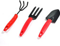 Sisq Gardening Tools Set of 3 | Hand Cultivator, Trowel, Garden Fork Garden Tool Kit