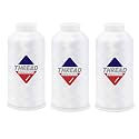 Sissewpro 40WT Machine Embroidery Thread 3 Big Spool (5,000M Each 15,000M Total) – 3 x White Polyester Embroidery Machine Thread 120D/2 for Commercial &amp; Home Embroidery Machines