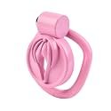 Sissy Chastity Cage Lock 4 Rings Vagina Penis Cage Sissy Sex Toys Breathable Resin Cock Cage for Sissy Men (Pink)
