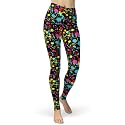 sissycos Women's 80s Leggings Neon Artistic Splash Printed Pants
