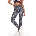 sissycos Women's 80s Leggings Neon Artistic Splash Printed Pants