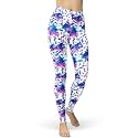 sissycos Women's 80s Leggings Neon Artistic Splash Printed Pants