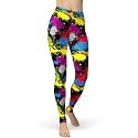 sissycos Women's 80s Leggings Neon Artistic Splash Printed Pants
