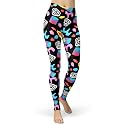 sissycos Women's 80s Leggings Neon Artistic Splash Printed Pants