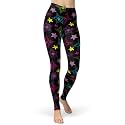 sissycos Women's 80s Leggings Neon Artistic Splash Printed Pants