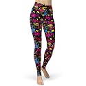 sissycos Women's 80s Leggings Neon Artistic Splash Printed Pants