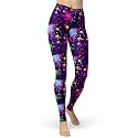 sissycos Women's 80s Leggings Neon Artistic Splash Printed Pants