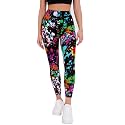 sissycos Women's 80s Leggings Neon Artistic Splash Printed Pants