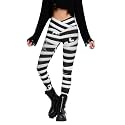 sissycos Women's Christmas Halloween Crossover Leggings High Waisted