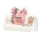 Sister Birthday Gifts Jewellery Stand, 12cm 'I Love You' Axolotl Jewellery Holder, Cute Axolotl Gift for Sister, Girls, Best Friends, Christmas, Graduation, Unique Desk Organiser for Jewellery