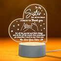 Sister Gifts - to My Sister Night Light, Gifts for Sister on Birthday Mothers Day Graduation, Sisters Gifts from Sister Brother, Engraved Night Lamp