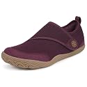 Sisttke Wide Diabetic Slippers Adjustable Barefoot House Shoes with Arch Support Arthritis Edema Swollen Feet Orthotic Adjustable Walking Shoes for Men Women Elderly Indoor Outdoor Wine Red