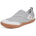 Diabetic Slippers Womens Arthritis Edema Swollen Feet House Shoes Mens Orthopedic Adjustable Barefoot Walking Shoes Wide Width Arch Support Sandals for Bedroom Indoor Outdoor Light Grey