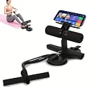 Sit-Up Bar with Resistance Bands & Adjustable Phone Holder, Heavy-Duty Suction Cup Ab Trainer for Home Gym, Core Strength, Abs, Full Body Workout, Portable Fitness Equipment (Black)