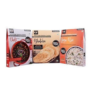sita ram diwan chand chole bhature jeera rice 300 gram each ready to eat no preservatives no artificial flavors - pack of 3
