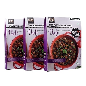 sita ram diwan chand ready to eat chhole without onion amp garlic 300 gram each  tasty and spicy chhole no preservatives-no artificial flavors  delicious chhole instant food pack of 3