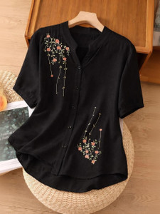 Sita Ramam Fashion Casual Embroidered Women Black
