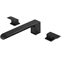 SITGES Minimalist Square-Shaped Bathtub Faucet,2-Handle Widespread Roman Tub Faucet with 11-Inch Spout Reach,High-Flow Deck Mount Bath Faucet Set,Valve Included,Oil Rubbed Bronze