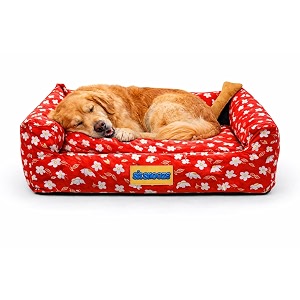 sitsnooze xxl dog bed 30 to 45kg for doberman great dane mastiff - heavy duty orthopedic pet mattress waterproof washable big sofa lounger non-slip calming cushion print 1 xxl