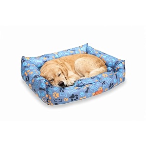 sitsnooze xl dog bed 20 to 30kg for labrador golden retriever husky - orthopedic sofa mattress washable heavy duty pet lounger cushion waterproof non-slip calming bed print 12 xl