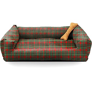 sitsnooze rectangular plush lounger dog and cat bed orthopedic dog bed for sleeping water resistant indoor and outdoor pet bed printed washable beds dark green m