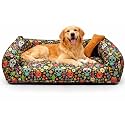SITSNOOZE XL Dog Bed (20 to 30kg) for Labrador, Golden Retriever, Husky - Orthopedic Sofa Mattress, Washable Heavy Duty Pet Lounger Cushion, Waterproof Non-Slip Calming Bed (Print 5, XL)