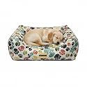 SITSNOOZE Small Dog Bed (Up to 5kg) for Shih Tzu, Pomeranian, Chihuahua Puppies - Plush Soft Washable Bed, Orthopedic Cushion, Indoor Waterproof Anti-Slip Bottom Pet Mattress (Multi, S)