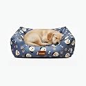 SITSNOOZE XXXL Dog Bed (45kg+) for Tibetan Mastiff, Saint Bernard, Bully Kutta - Giant Orthopedic Washable Mattress, Heavy Duty Calming Sofa Lounger, Waterproof Cushion (Multi Blue, XXXL)