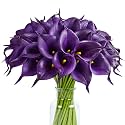 SITUMEIZI 24 Pcs Fake Flowers Purple Artificial Calla Lily