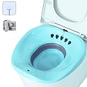 Sitz Bath Tub For Adults | For Fissures | For Hemorrhoids | For Piles | For Post Delivery | Foldable | Large Capacity | Includes Air Pump, Adhesive Wall Hook & Microfiber Cloth
