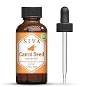 Siva Carrot Seed Oil 4oz (118ml) Premium Cold-Pressed 100% Natural Carrier Oil with Dropper for Face, Skin Care, Body Massage, Hair Care, Hair Oiling & Scalp Massage